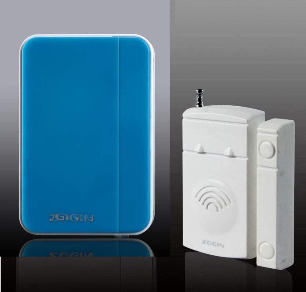Home Security Door/windows Magnetic Sensor Alarm Entry Alert Chime with Wireless Receiver (Blue)