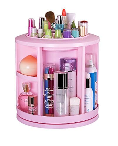 OrgaSpace Cosmetic Makeup Storage Organizer Case 360 Degrees Latest Model (Pink)