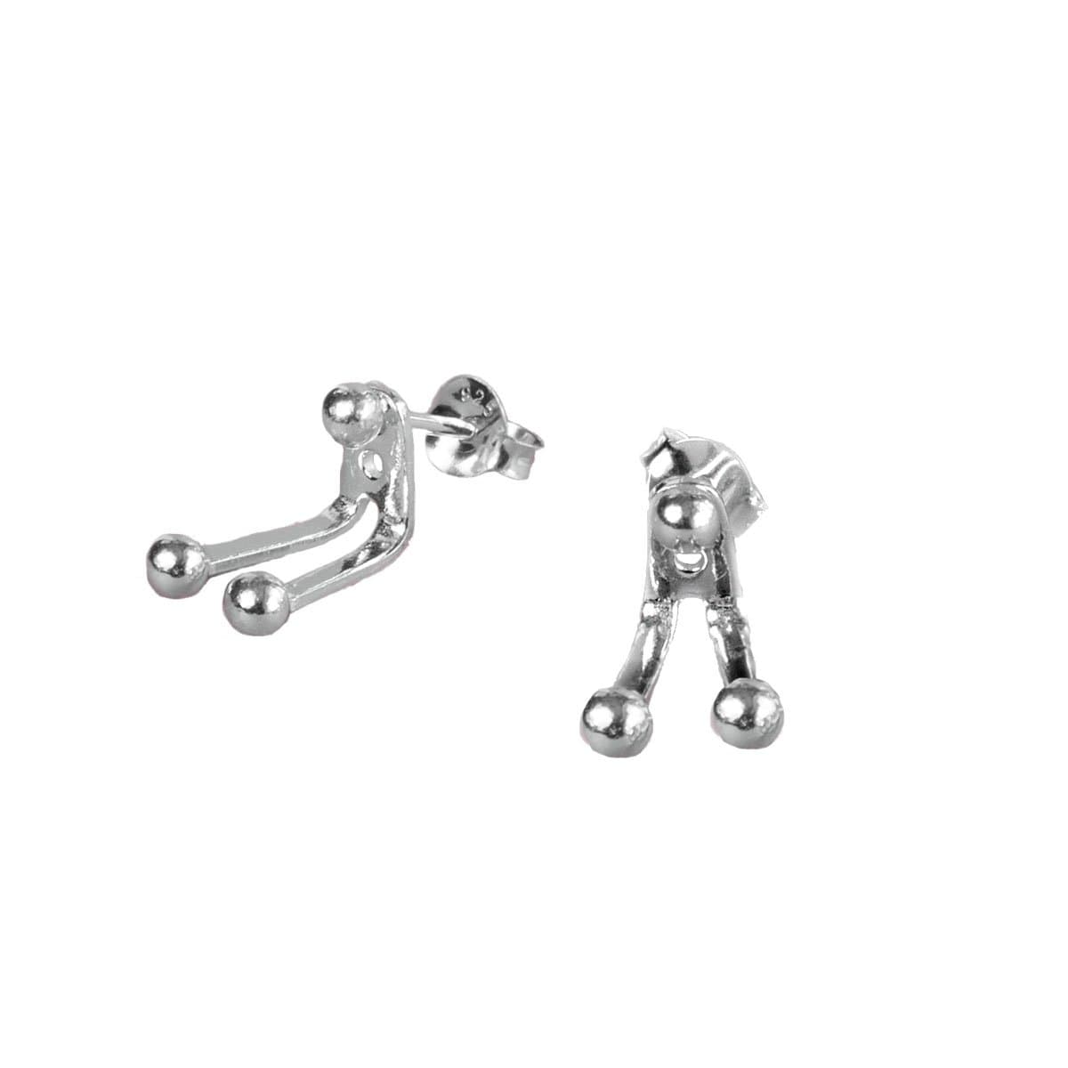 925 Sterling Silver Two Way Stud Earrings