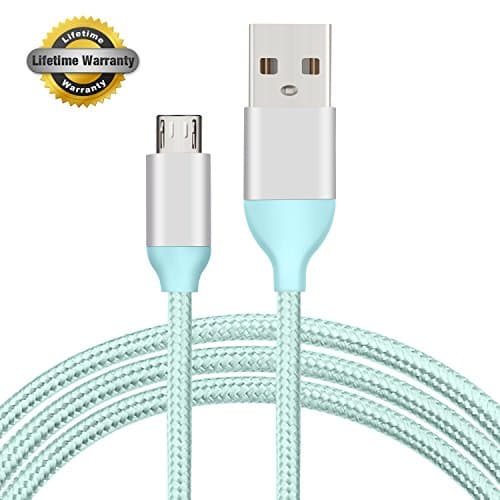 Micro USB Cable 1-Pack Nylon Braided 3.3ft High Speed USB 2.0 A Male To Micro B Sync And Durable Charging Cable Cord Compatible with Android, Samsung Galaxy, HTC,Motorola, and More (Sky Blue)