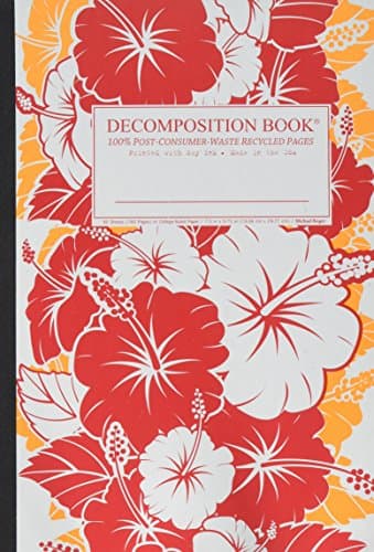 Red Hibiscus Decomposition Book: College-ruled Composition Notebook With 100% Post-consumer-waste Recycled Pages
