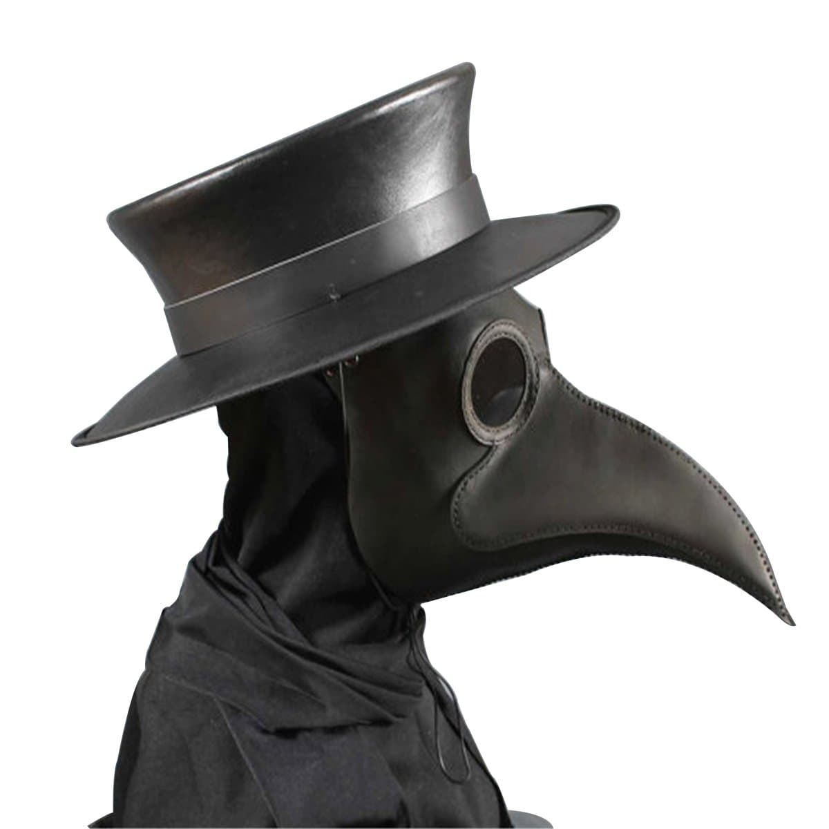 Plague Doctor Mask Birds Long Nose Beak Faux Leather Steampunk Halloween Costume