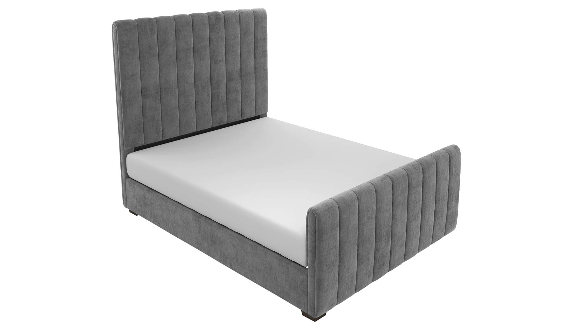 DHP Dante Upholstered Bed with Luxurious Velvet Upholstered Design, Full Size - Grey Velvet