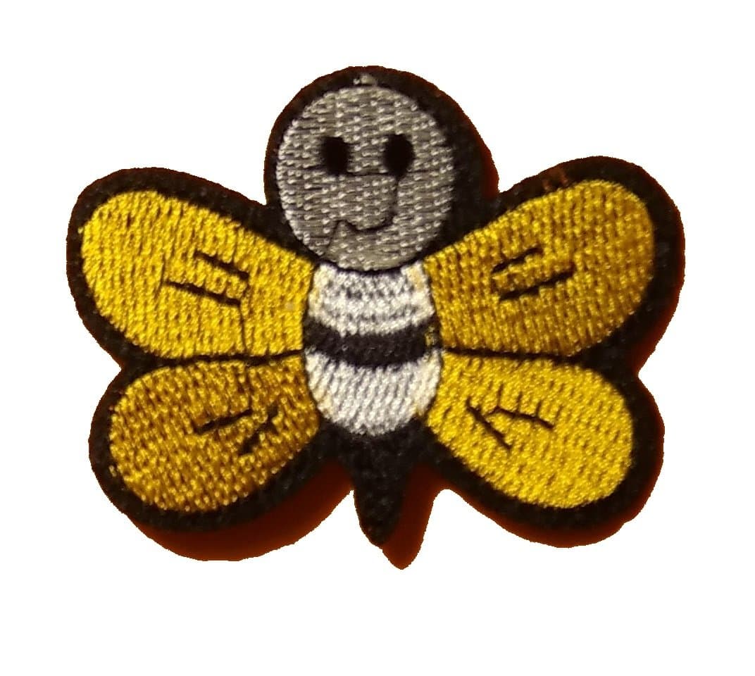 PatchWOW Bumble Bee Happy Face Wasp Iron on Sew on Embroidered Badge Applique Motif Patch From