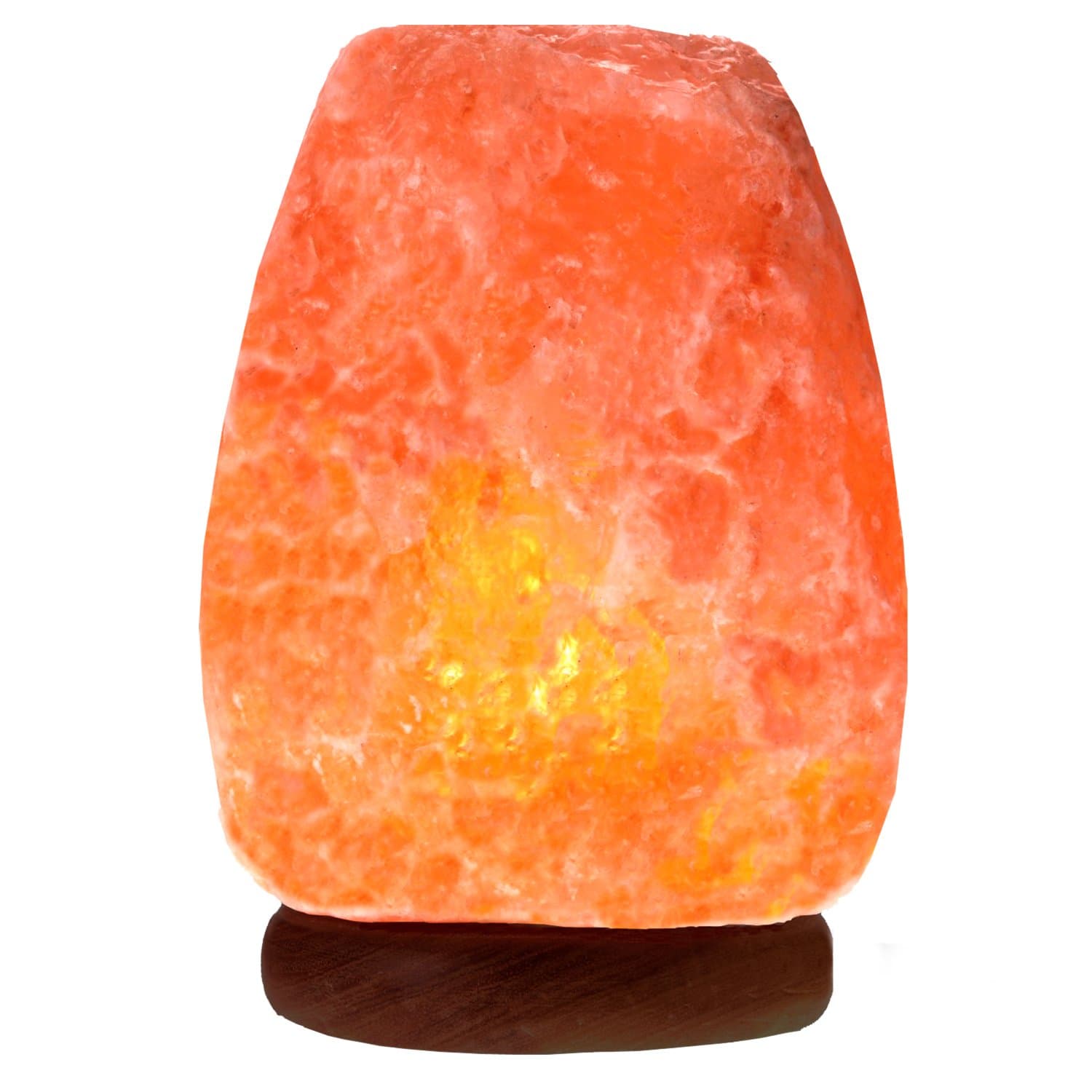 Natural Himalayan Salt Lamp on Solid Wood Base | to Purify Air & Set Relaxing Mood | Dual Voltage (AC 230V/110V), UL Listed, 6' Cord & Dimmer Switch, a Great Gift, 9-14 lbs