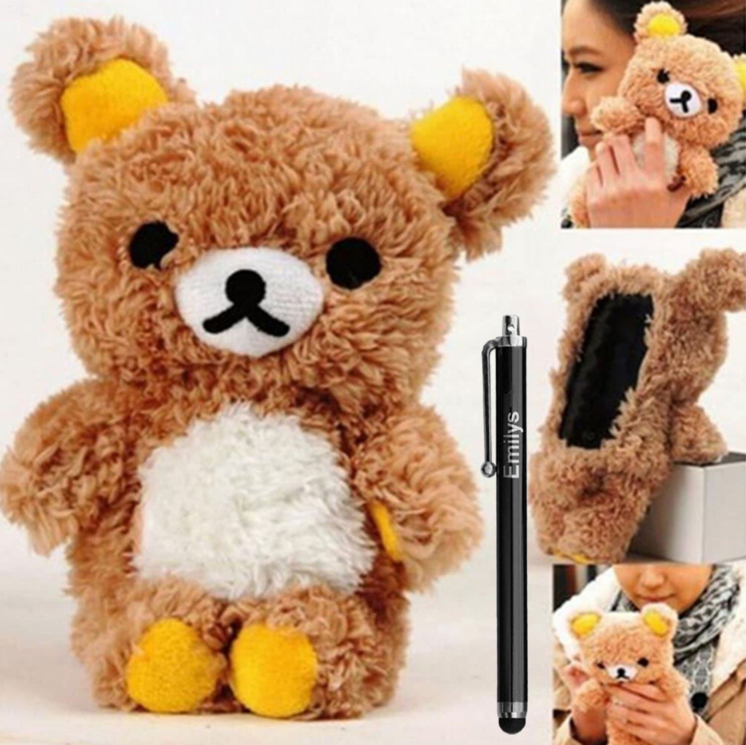 for 6 Plus/6S Plus 5.5" Case, Fusicase for iPhone 6 Plus/6S Plus 5.5" case Fashion Style Cute 3D Lovely Teddy Bear Doll Cool Plush Fitted Back Case Cover for iPhone 6 Plus/6S Plus 5.5"(Brown)