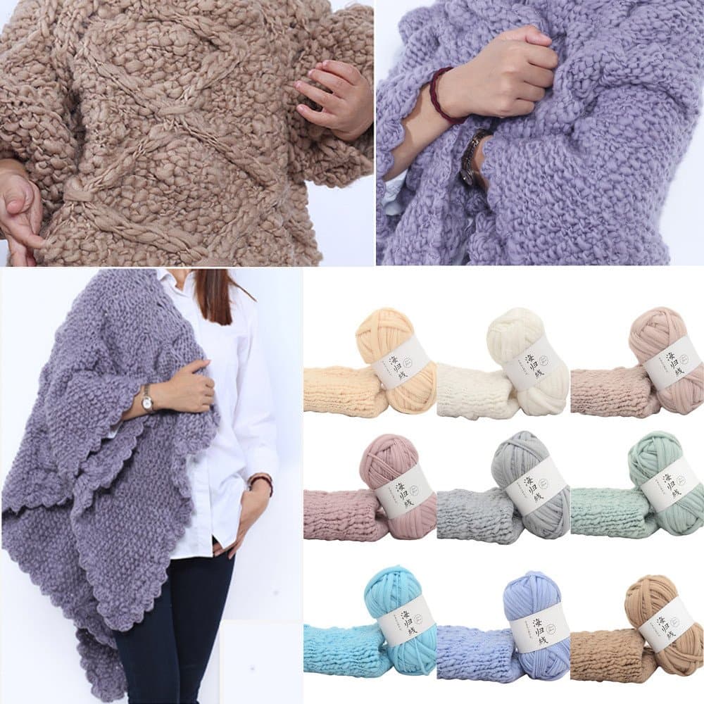 Gaddrt Hand-Woven Polyester Wollen Ball Multicolor Crochet Soft Knitting Yarn Fiber Natural Yarn (E)