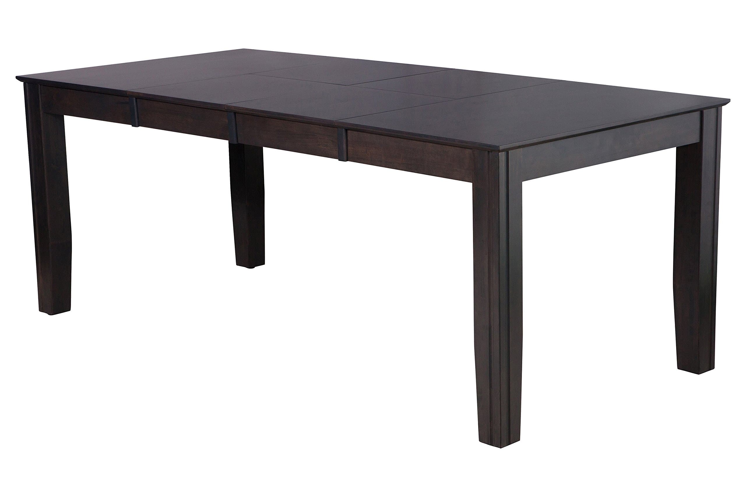 TTP Furnish "Charlotte" Solid Wood Modern Dining Kitchen Table, Dark Gray