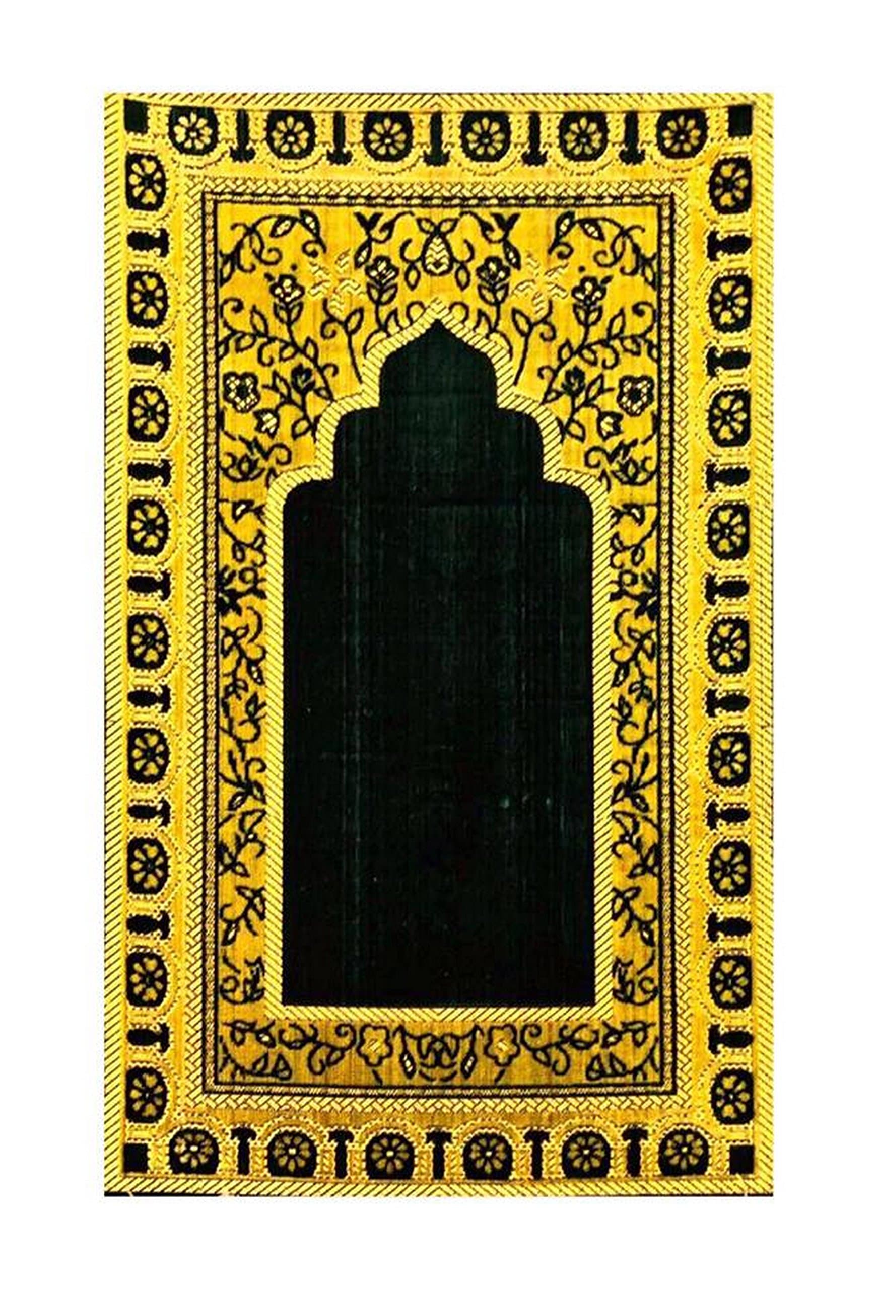 Super Soft Mouse Extra Thick and Comfortable Prayer Rug Muslim Pattern in Light Brown (9)