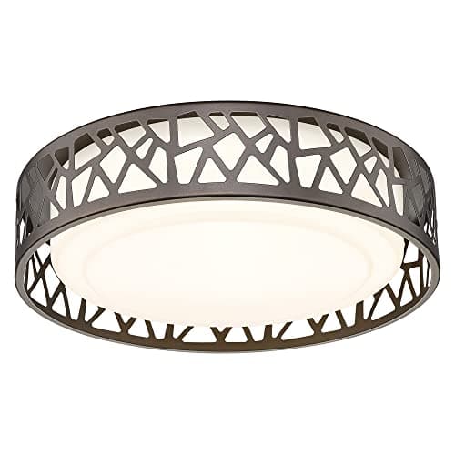 LED Flush Mount Ceiling Light, 14 Inch 24W Dimmable Round Deco Lighting Fixture Oil Rubbed Bronze Finished,1680 Lumens 3000K ~6000K, ETL Listed for Kitchen, Hallway, Bedroom, Stairways