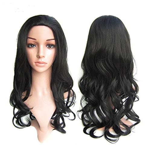 Simpleyourstyle 16colors 3/4 Half Hair Extensions Body Wave Wigs,Synthetic Hair Extensions,wig Stand Gift Heat Resistant Brown Blonde Clip in Hair Extensions U Pick 200g