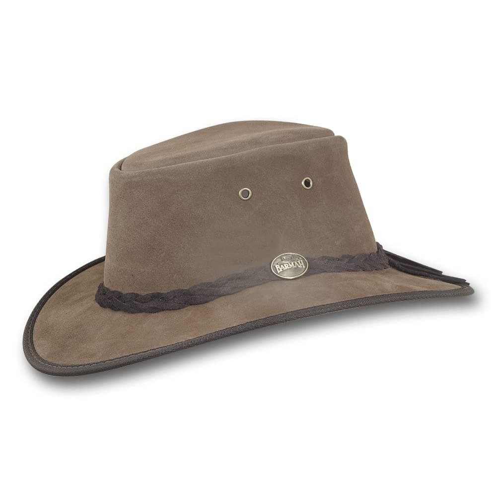 Foldaway Cattle Suede Leather Hat - Item 1061