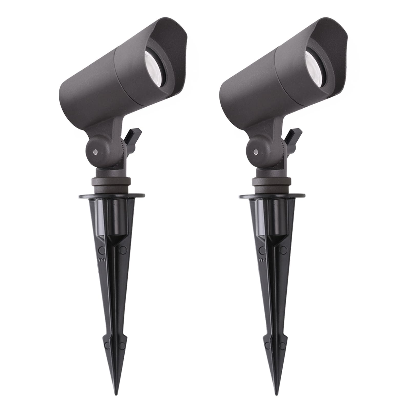 E ENERGETIC LIGHTING LED Landscape Lights with Connectors, 12V Low Voltage, Warm White 3000k, 4W, 175LM, Outdoor Waterproof Garden Pathway Lights Wall Tree Flag Spotlights with Spike Stand, 2 Pack
