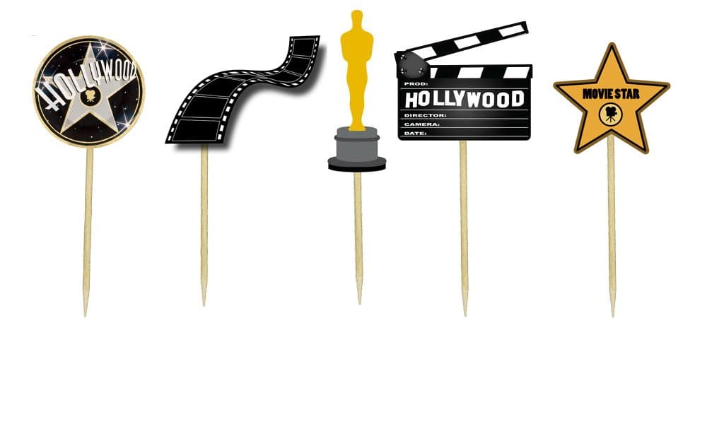 Hollywood Theme Cupcake Toppers