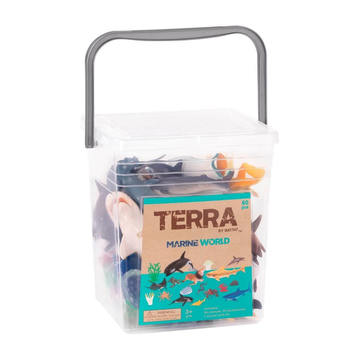 Terra AN2772Z Marine Life Sea Creatures Figure, Marine World, 26 Pieces Set with Accessories, Animal Toys, 60 Items, 3 Years Old and Up, Authentic Miniature