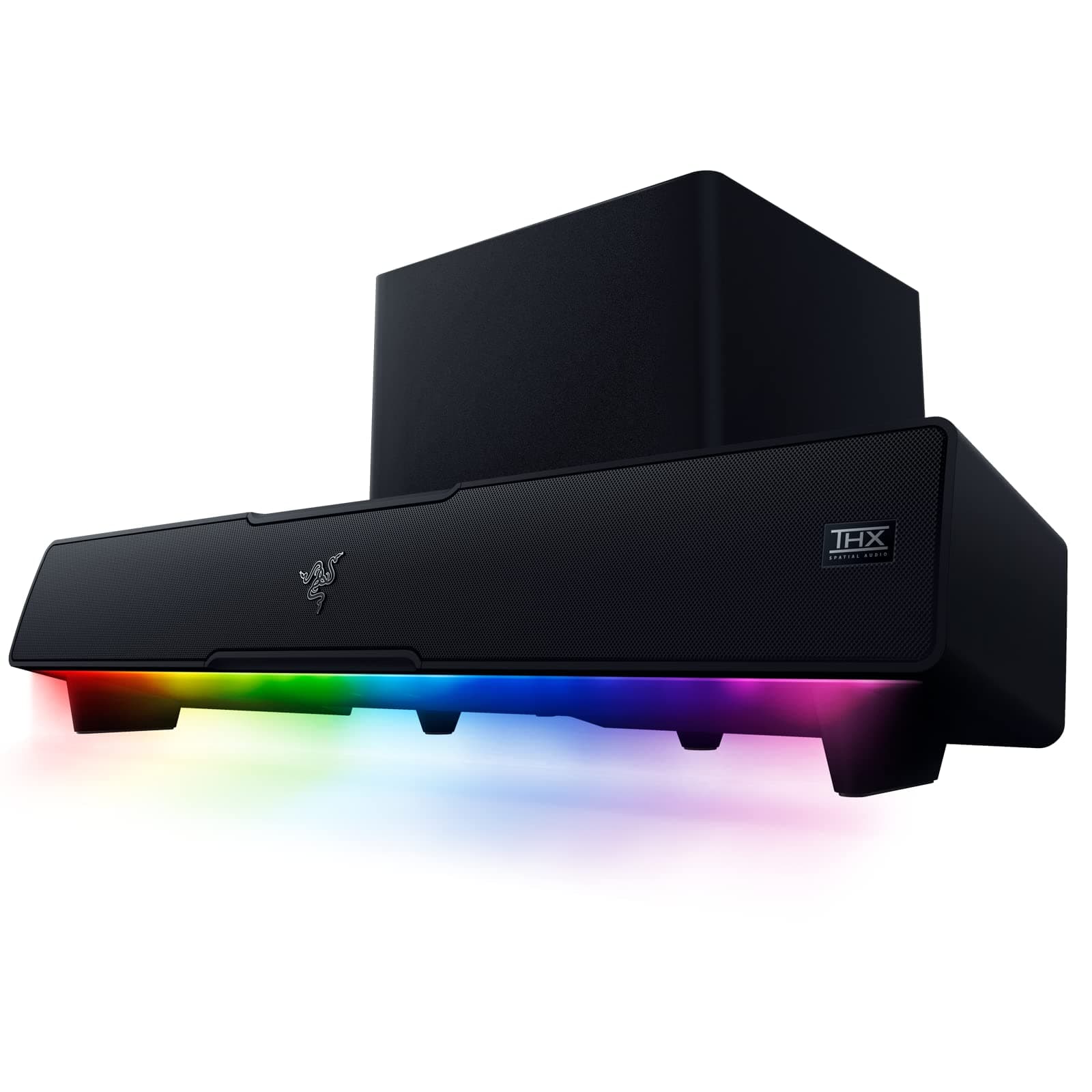 Razer Leviathan V2: Multi Driver PC Gaming Soundbar with Subwoofer THX Spatial Audio Compact Design Chroma RGB Bluetooth 5.2 for PC, Desktop/Laptop, Smartphones, Tablets & Nintendo Switch, Black