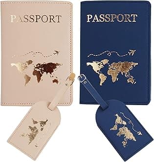 Mr and mrs passport covers and luggage tags gift set,Slim Waterproof Passport Case,newlywed travel gifts for Couples,Bridal Shower Gift