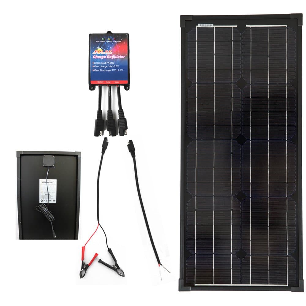 Plug-n-Power SuperBlack 30w Solar Panel Charging Kit for 12v Off Grid Battery - Next Day from U.S.