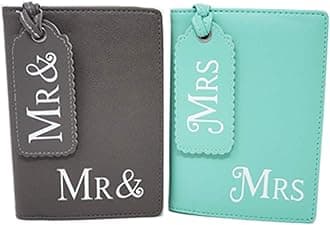 Mr & Mrs passport covers Luggage Tags Wedding gift and honeymoon Bridal present