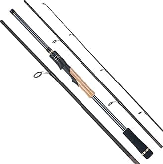 Travel Fishing Rods, 4 Piece Fishing Pole,Surf Casting/Spinning Rod,Ultralight Fishing Baitcasting Rod 7ft for Saltwater Trout, Bass, Walleye, Pike