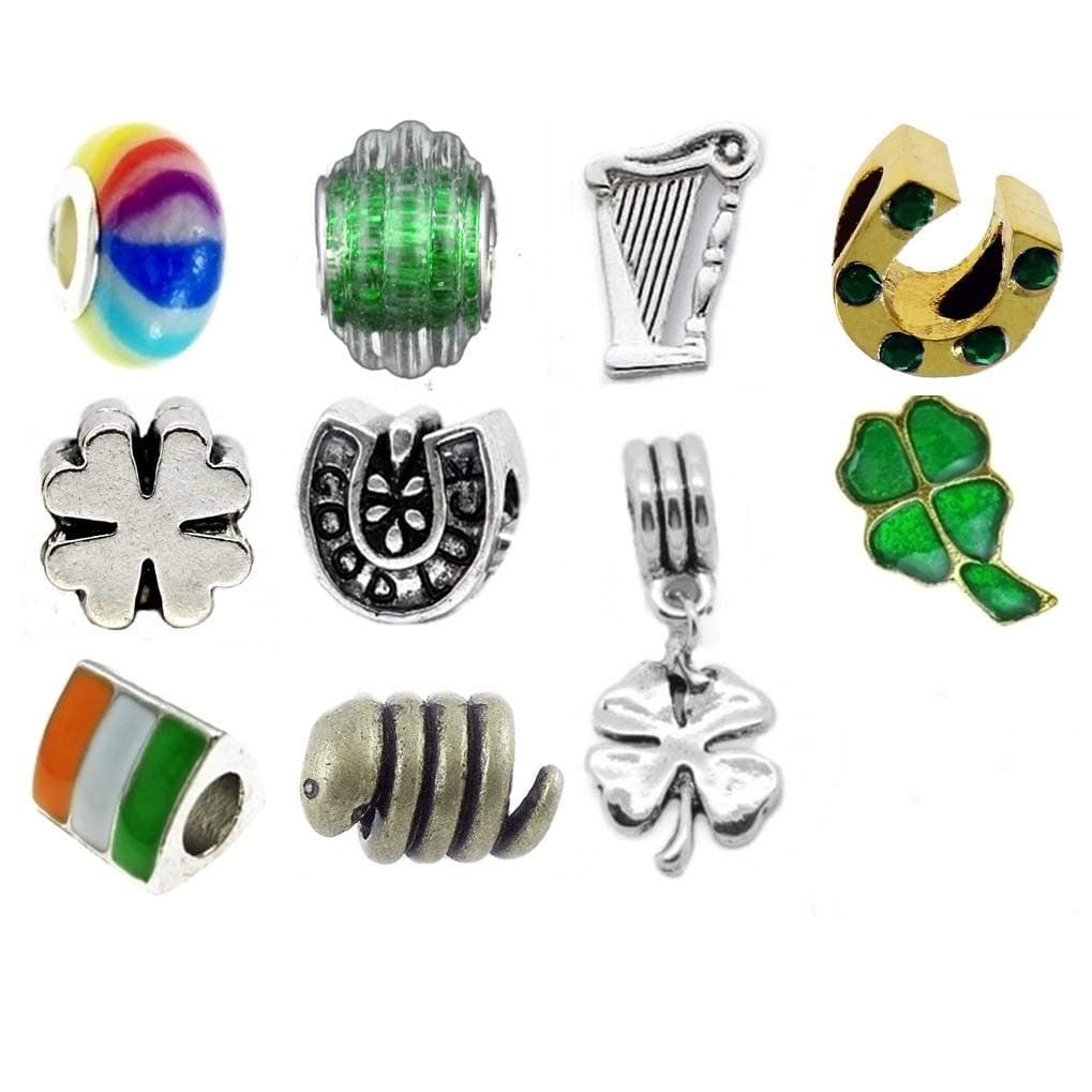 Timeline Treasures European Charm Bracelet Charms and Beads For Women, DIY Jewelry, Lucky Irish Green