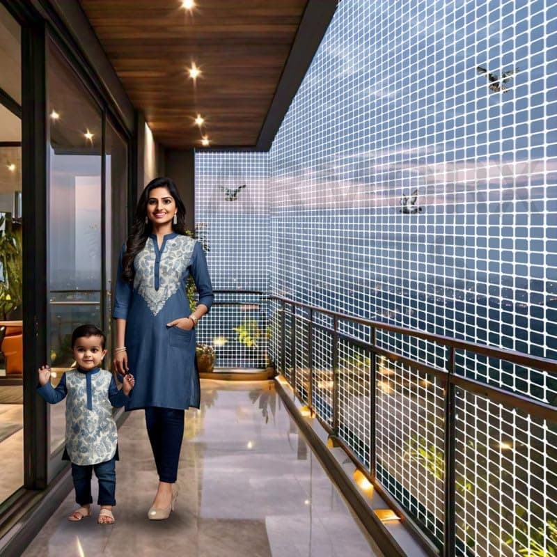 White Anti-Bird Net UV-Stabilized HDPE Multi-Filament Net with Installation Kit & Tying Ropes Attached - White - 6ftx10ft