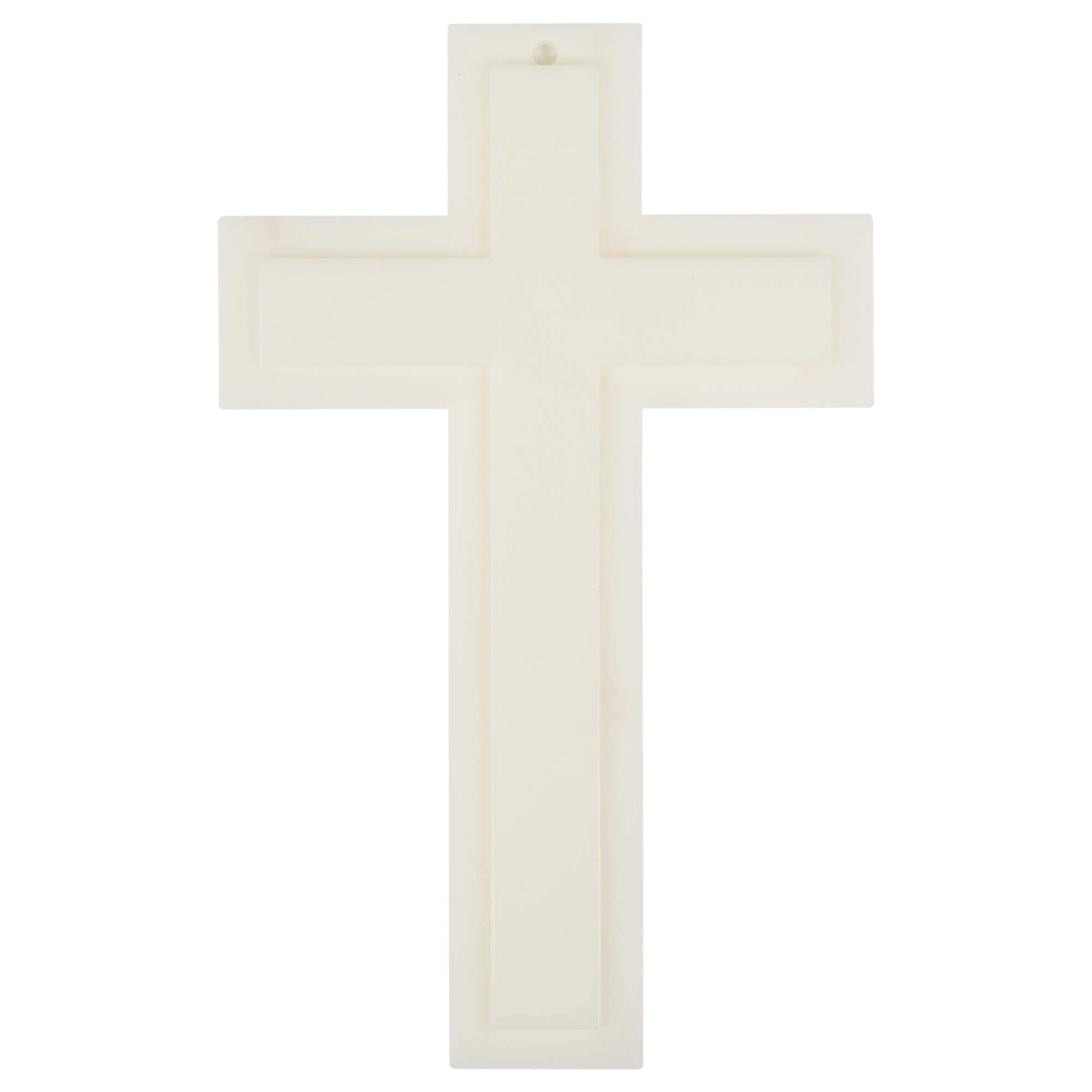 Dicksons Large Luminous White Cross White 6 x 10 Plastic Glow in The Dark Wall Plaque