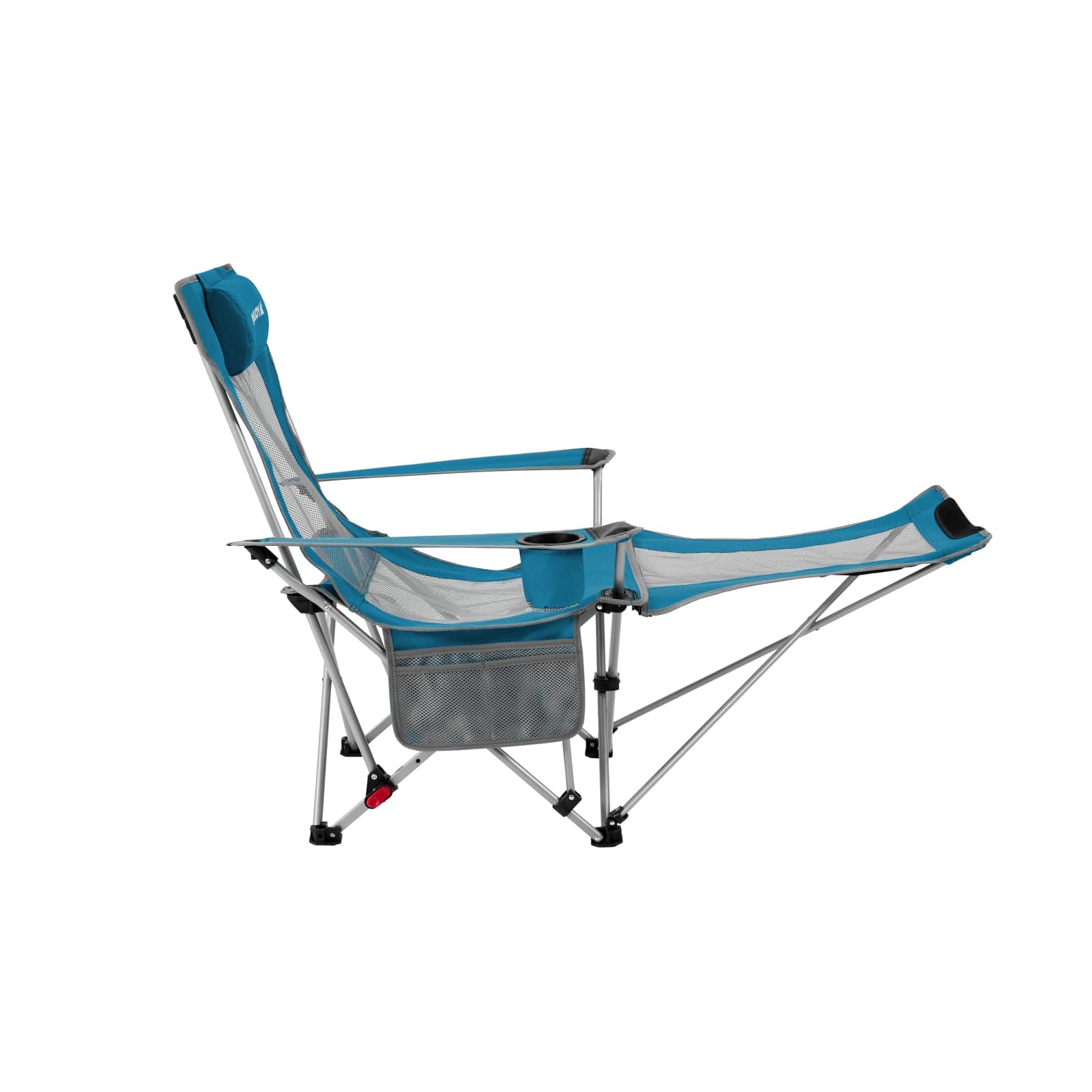 #WEJOY Camping Chairs Folding Recliner Chair Adjustable with Detachable Footrest Headrest Cupholder Pocket Lightweight Portable Reclining Camp Chair Fold up Chair for Outdoor Beach Garden Cyan