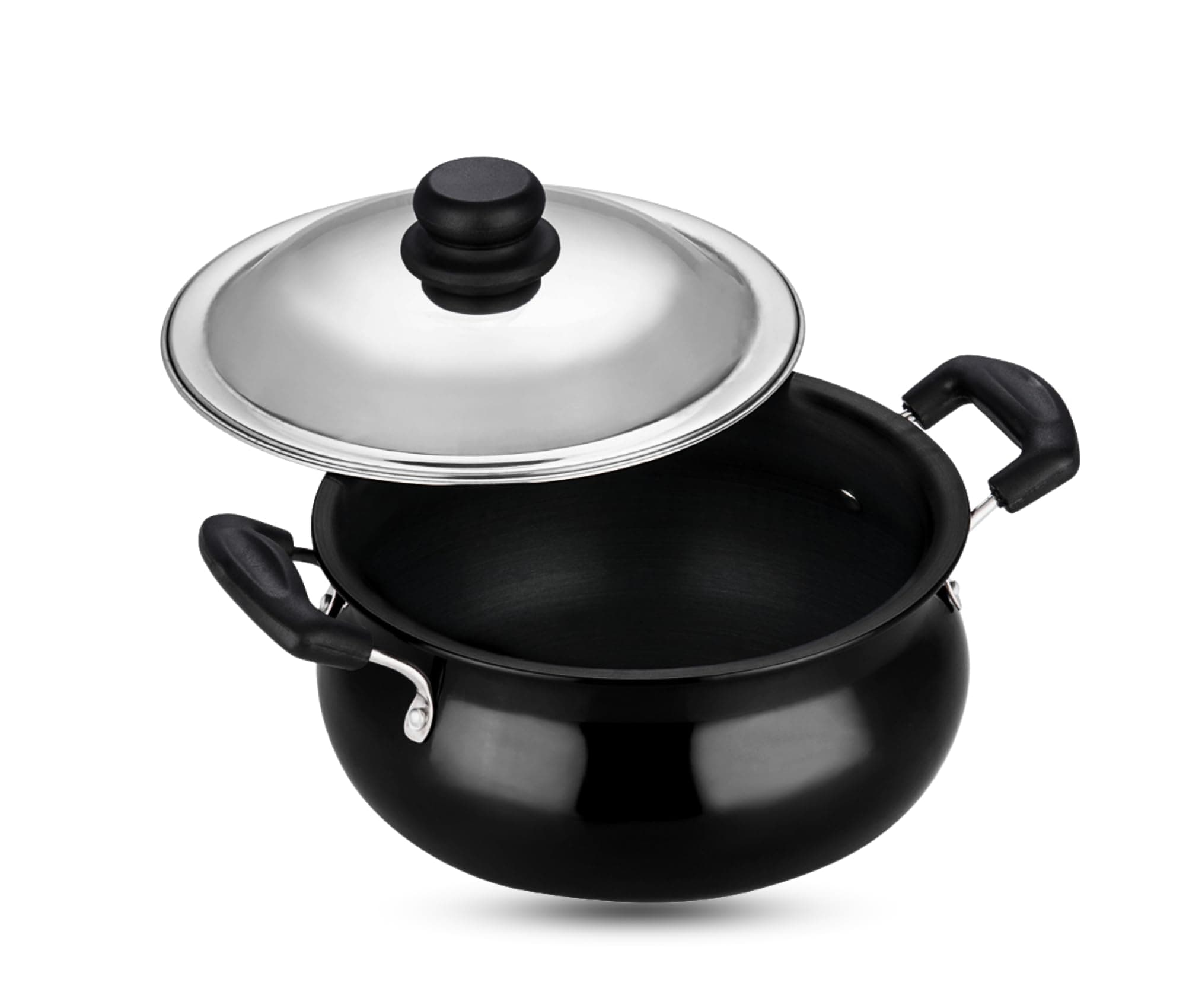 Vinod Hard Anodized Handi with Lid- Medium, 5 Ltr Non - Induction