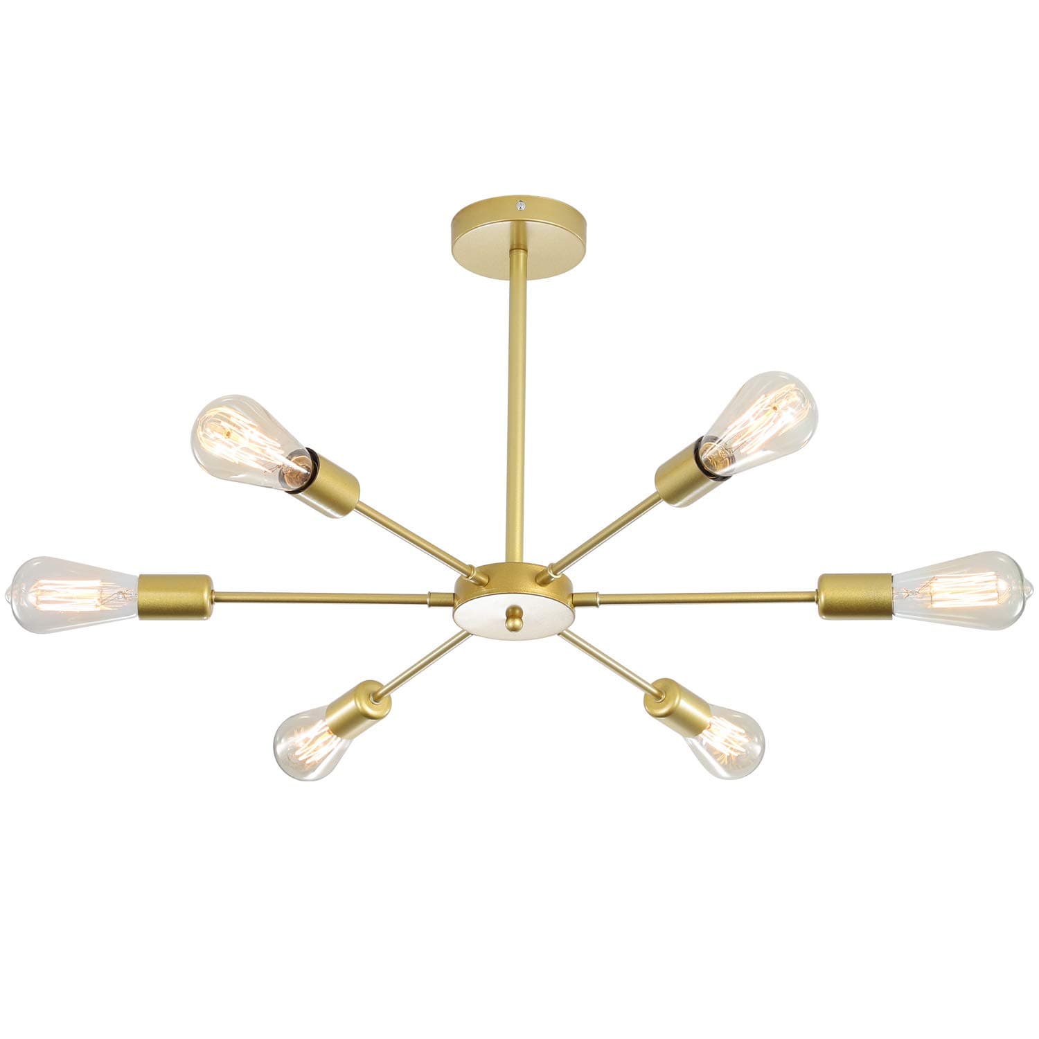 FAISHILAN Nordic Ceiling Light 6-Light Gold Ceiling Light Fixture for Bedroom Cloakroom Living Room Ceiling Lamp Suitable E27 Light Bulb with Wire
