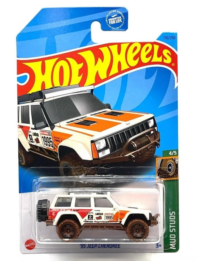 Hot Wheels 1:64 Scale Jeep Cherokee Mud Studs 4/5, White