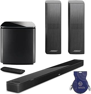 BoseSmart Ultra Dolby Atmos Soundbar, Black, Bundle with Bass Module 700 and 2X Surround Speakers 700, with H&A Brand HDMI Cable