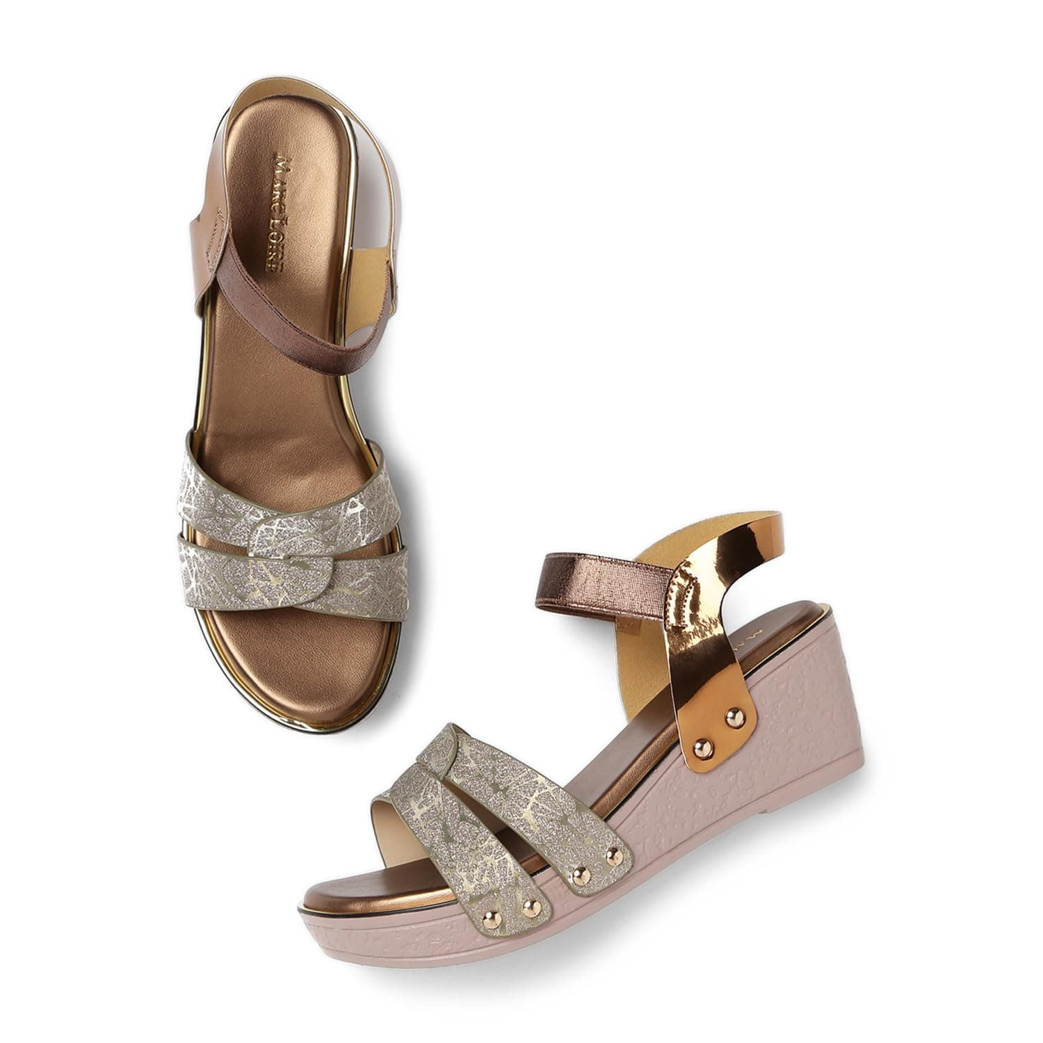 Women's Open Toe Double Straps Platform Heels