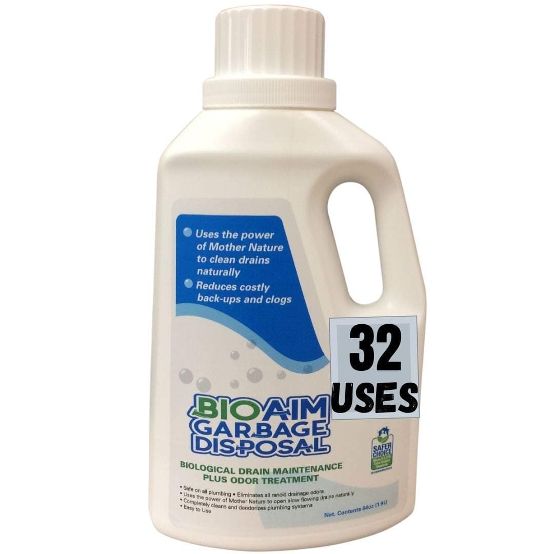 Homey Aim Garbage Disposal Cleaner and Deodorizer, 32 Uses, Keep Also Kitchen and Bathroom Drain Clean from Clog, Green Bacteria and Enzymes, Natural Deodorizer, Safe for Septic Tank