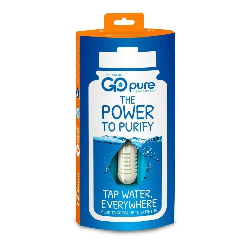 PURIBLOC GO PURE GOpure Water Purifier, Portable Water Filter, Pod Water Filter System, Ideal for Camping, Backpacking, Running Water Bottle, and More