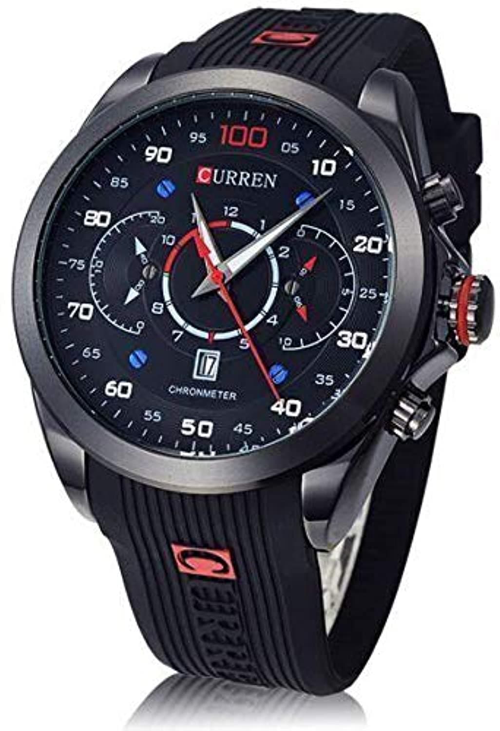 CURRENCurren 8166 Casual Quartz Waterproof Silicone Strap Wristwatch for Man