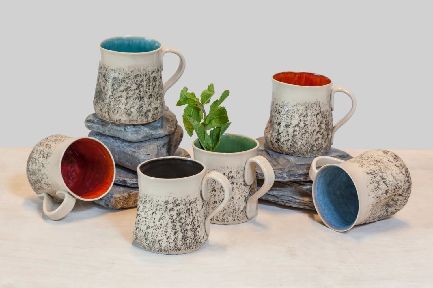SPECIAL OFFER 6 handmade mug set, Large coffee Mug set, handmade tea cup set, Stoneware mug set, wheel thrown Cup, Pottery ceramic mug set. Birthday gift
