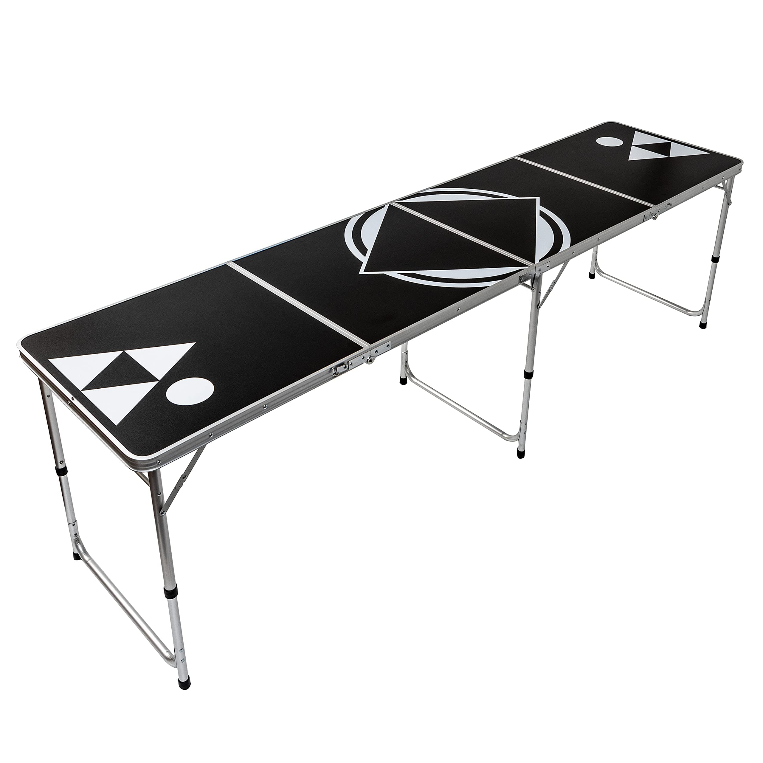 8' Folding Beer Pong Table with Bottle Opener, Ball Rack and 6 Pong Balls