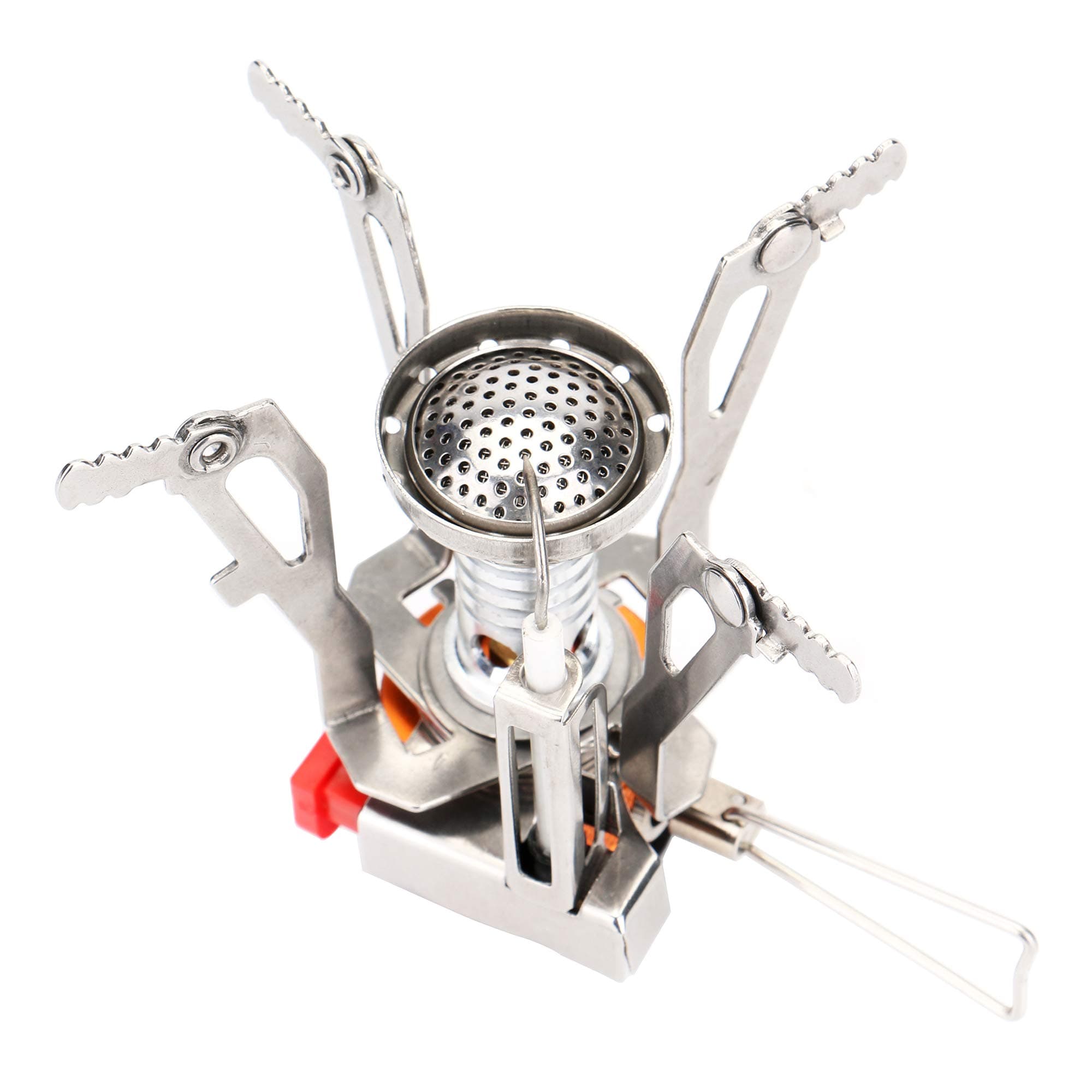 REEHUT Ultralight Portable Camping Stoves Backpacking Stove with Piezo Ignition Adjustable Valve Stainless Steel Material for Backpacking, Hiking, Riding, Mountaineering, Camping -1 Pack