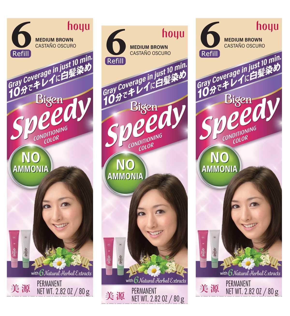 Speedy Conditioning Color Refill: 6 Medium Brown - 3 Pack