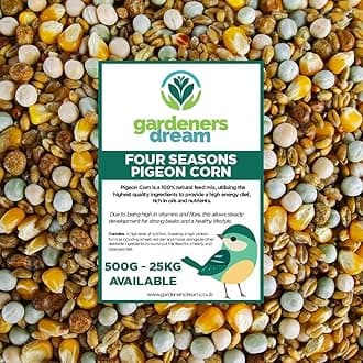GardenersDream Four Seasons Pigeon Corn | Premium Grade Natural Food Mix | Rich in Nutritious Oils, Vitamins and Minerals | Perfect Year-Round Wild Bird Seed Feed | High in Energy & Protein (1kg)