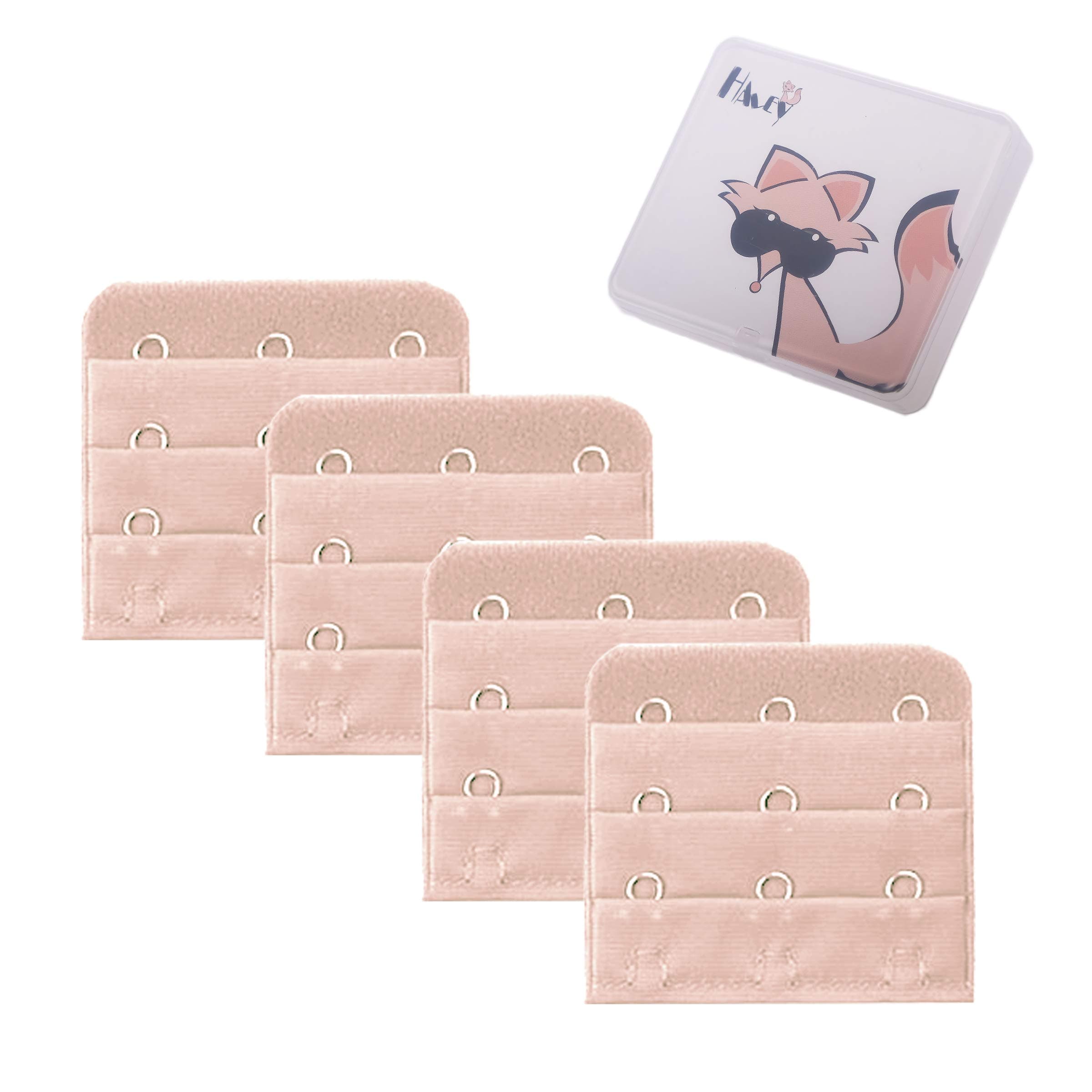 Haley Party Bra Extenders 3-4 Hook Bra Strap Extender for Plus Size Bra Extensions (4 PCS-Pack)