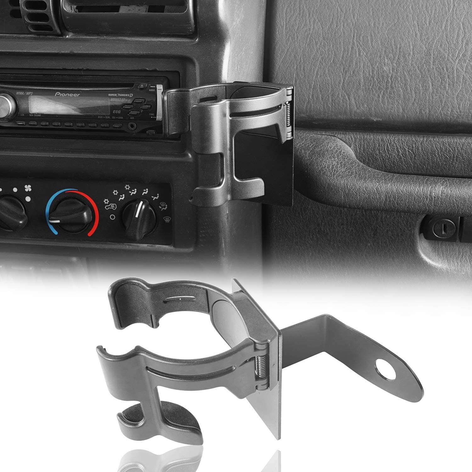 Hooke Road Multi-Function Drink Cup Holder Phone Mount Bracket for 1997-2006 Jeep Wrangler TJ