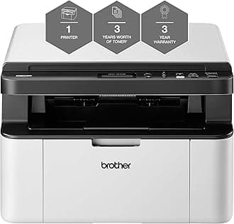 Brother DCP-1610W 'All in Box Bundle' Mono Laser Printer - All-in-One, Wireless/USB 2.0, Printer/Scanner/Copier, Compact, A4 Printer, Up to 3 Years’ Worth Of Printing