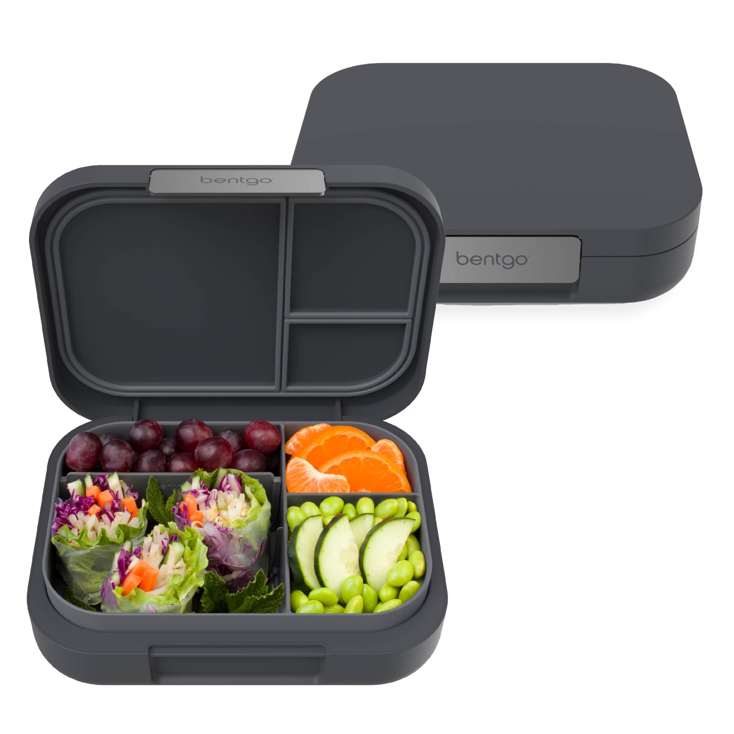 Modern - Leak-Proof, Versatile 4-Compartment Bento-Style Lunch Box, Ergonomic Design with Matte Finish, Ideal for On-the-Go Balanced Eating for Adults and Teens - BPA-Free (Dark Gray)