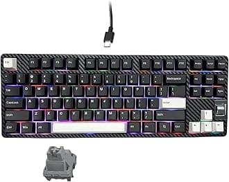 Womier F87 Black Keyboard 75% with Volume Scroll Wheel Mechanical Gaming Keyboard,Hot Swappable Custom Keyboards with PBT keycaps,Pre-lubed Stabilizer for Mac/Win,RGB Backlit,WOB