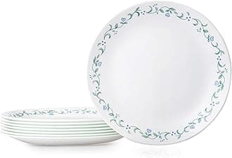Vitrelle 8-Piece Dinner Plates Set, Triple Layer Glass and Chip Resistant, Lightweight Round, Country Cottage