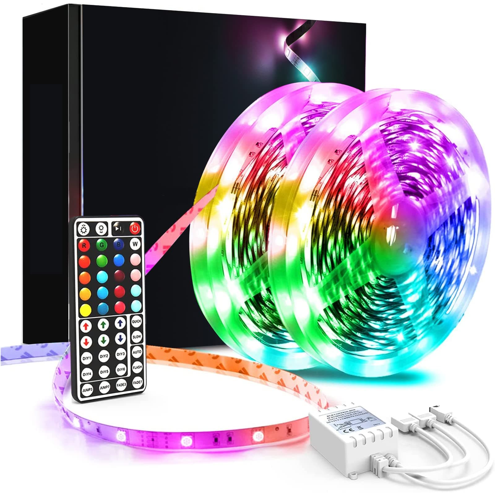 Led Strip Light, 10m Led Light Strips with 44-Keys Remote, Flexible 5050 RGB Colour Changing for Bedroom, Party (5Mx2)