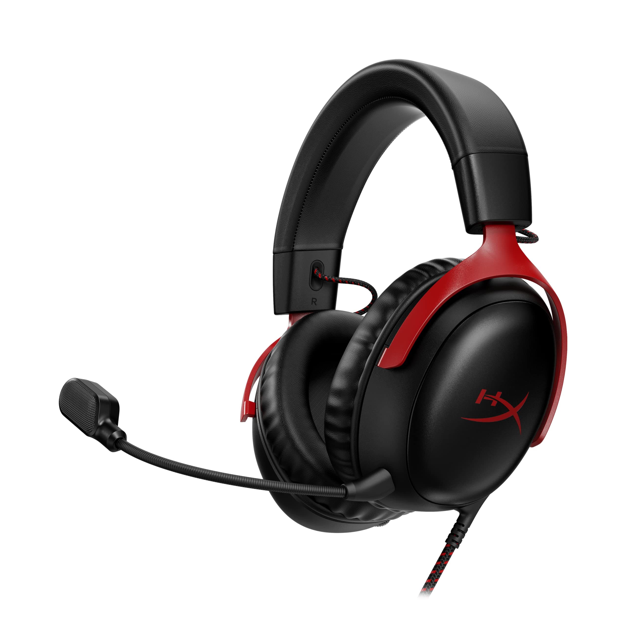 Cloud III – Wired Gaming Headset, PC, PS5, Xbox Series X|S, Angled 53mm Drivers, DTS Spatial Audio, Memory Foam, Durable Frame, Ultra-Clear 10mm Mic, USB-C, USB-A, 3.5mm – Black/Red