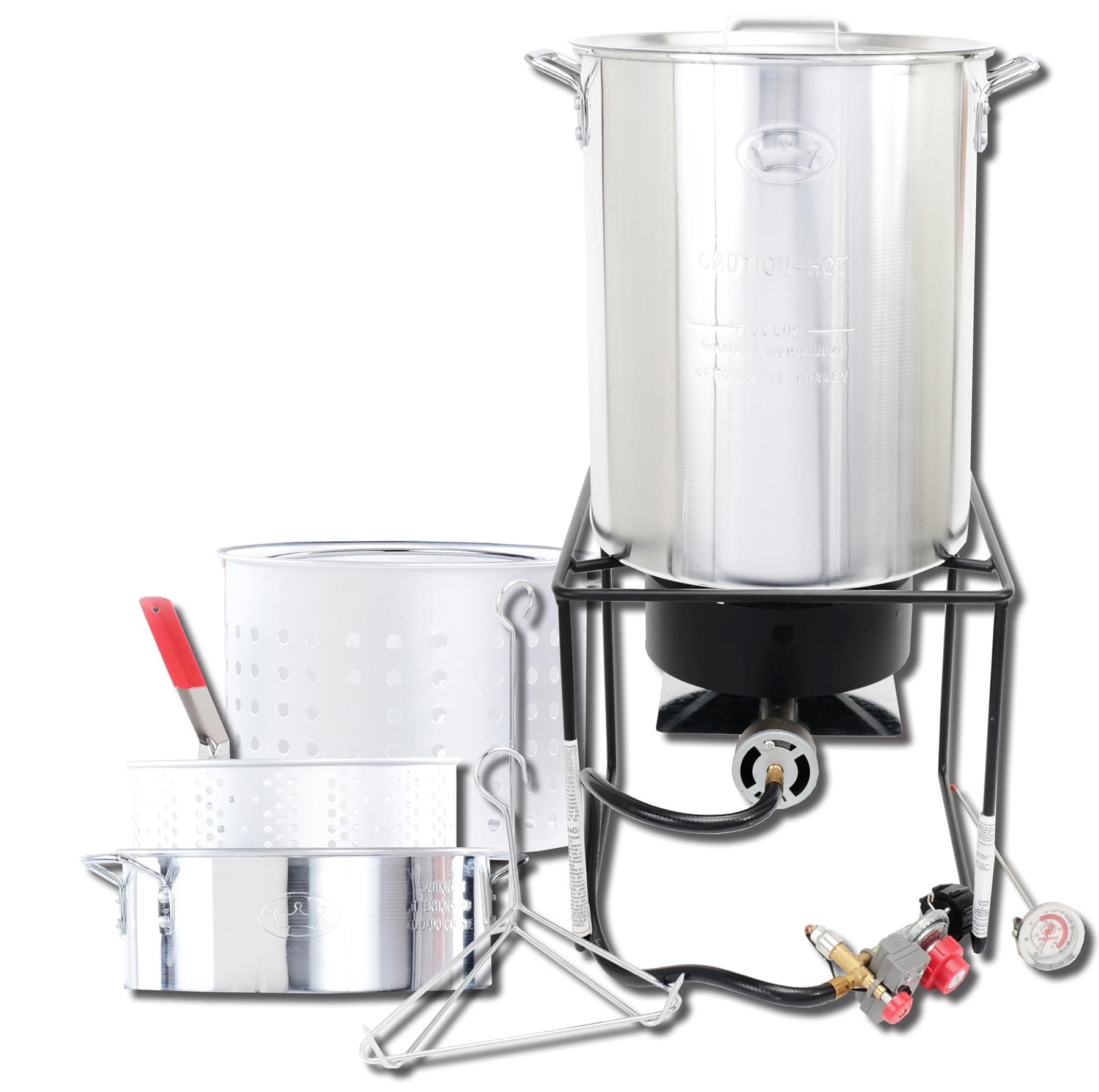 Propane Outdoor Fry Boil Package with 2 Pots, silver, one size (12RTFBF3)